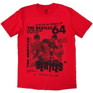 The Beatles - 1964 Heren T-shirt - S - Rood