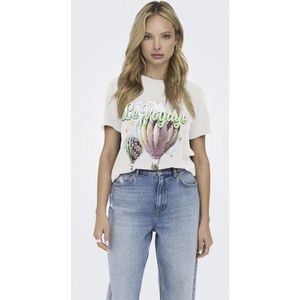 Only - Onllucy Life Reg Top Box Jrs - T-shirt - Cloud Dancer/Voyage