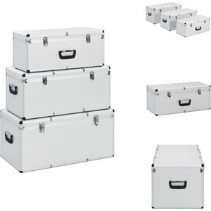 vidaXL Kofferset - Hout - ABS en Aluminium - 76 x 40 x 36 cm - Afsluitbaar - Gereedschapskoffer