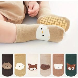 Baby/peuter sokken, Anti-slip/ maat M, 1-3 jr/ 6 paar.