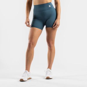 ZEUZ Korte Sport Legging Dames High Waist - Sportkleding & Sportlegging Squat Proof voor Fitness & Crossfit - Hardloopbroek, Yoga Broek - 70% Nylon & 30% Elastaan - Blauw - Maat XL