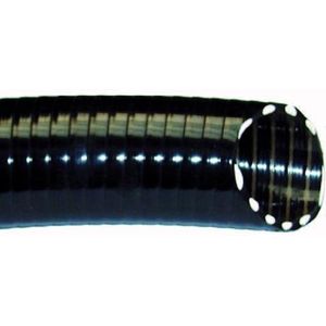 Zuig/persslang zwart met spiraal 25mm (per meter)
