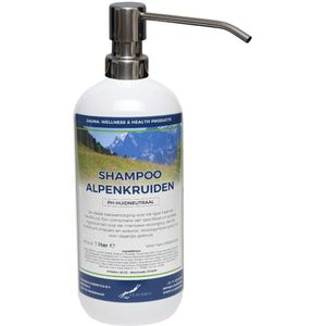 Shampoo Alpenkruiden - 1 liter met zilveren pomp - Haarverzorging