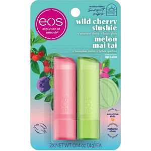 eos Sunset Sips Lip Balm Sticks - Lippenbalsem - Lipverzorging - Hydratatie voor de hele dag - Wild Cherry Slushie & Melon Mai Tai