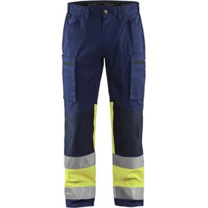 Blaklader Werkbroek met stretch High Vis 1551-1811 - Marine/High Vis Geel - D128