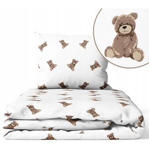 Kinderbeddengoed Teddy 135x100cm 2-delig Katoen met Rits