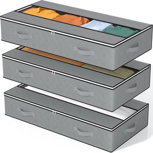 Opbergtas Onder het Bed - 3 Delige Set - Opvouwbare Non-woven Opbergdozen voor Kleding, Dekbedden en Kussens