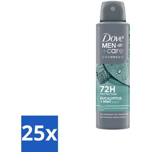 25 x Dove Men+Care Deodorant Spray - Eucalyptus & Mint - 150 ml - Dove Men+Care - Verzorgend - Vegan - Alcoholvrij