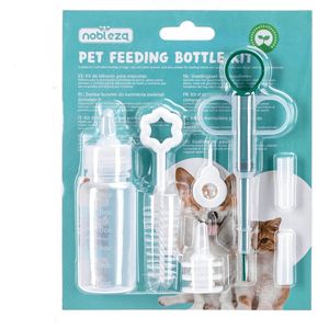 Nobleza B7O - Zuigflesje Voedingsset - Drinkfles - Voedingsflesjes - Voor puppies en kittens - Sets met speentjes en schoonmaakborsteltjes