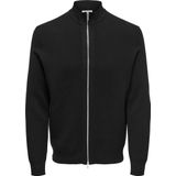 Onscooper - Gebreid Vest - Hoge Hals - Lange Mouwen - Ritssluiting - Regular Fit