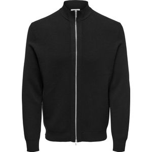 Onscooper - Gebreid Vest - Hoge Hals - Lange Mouwen - Ritssluiting - Regular Fit