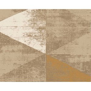 GRAFISCH BEHANG | Industrieel - beige goud bruin - A.S. Création Geo Effect