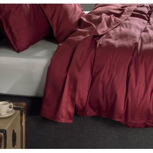 Luxe zijdezachte Katoen/Satijn Laken Rood | 270x290 | Met Een Prachtige Subtiele Glans | Hoogwaardige Kwaliteit