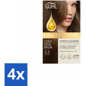 4 x Guhl - Crème-kleuring - No. 5.3 Lichtgoudbruin Beschermend - Haarverf - Haarverf - Permanente Haarkleuring - Goudbruine Haarkleur - Grijsdekking - Verzorgend Haarverf