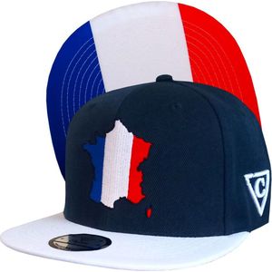 Capiche® Snapback Pet Frankrijk – Europees Kampioenschap Heren Voetbal – Donkerblauw & Wit – Verstelbaar met Druksluiting – Sportcap – Voetbalpet France – LIMITED EDITION