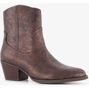 Nova dames cowboylaarsjes met slangenprint bruin - Maat 37