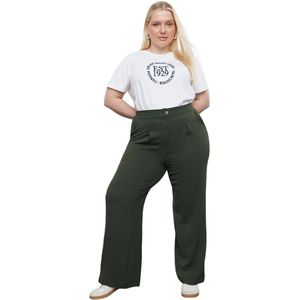 Trendyol Zwarte Elastische, Hoge Taille, Geplooide, Wijde Geweven Broek Tbbss22Pl0448