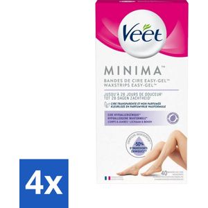 Veet Koude Waxstrips Minima Benen Hypoallergeen 40 stuks per verpakking - Voordeelverpakking - 4 stuks