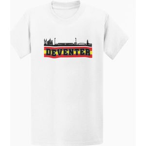 Voetbalsupporters T-shirt - Deventer - Wit Maat L