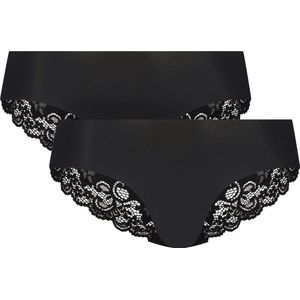 LaSlip - Angels - 2-Pack Meisjes Brazilian Lace - onderbroek - maat 188 zwart