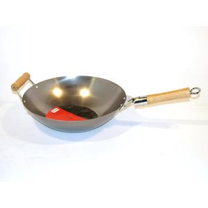 Cookinglife Wokpan Voccelli - Plaatstaal - ø 35 cm - zonder anti-aanbaklaag