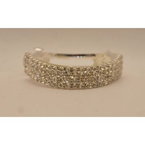 Haarclip half rond zilver met strass steentjes - haarclip met glitter steentjes - haarclip dames - haarclip half rond - aparte haarclip - leuke dames haarclip - glitter haarclip - haarclip feestdagen - feestelijke haarclip - haarclip dik haar