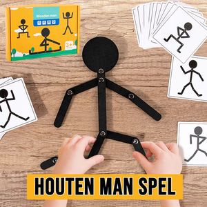 Montessori Bewegend Mannetje Spel Hout - Educatief Speelgoed voor Kinderen 2-5 Jaar ##