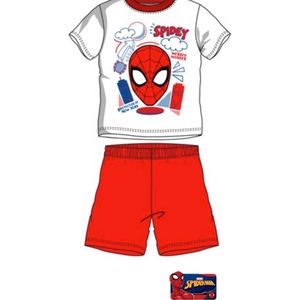 Spiderman pyjama - wit - rood - maat 128 / 8 jaar