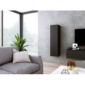 Meubel Square - Kast SILVER - Zwart Mat - 120cm - Vitrinekast dicht