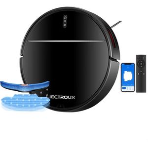 Liectroux - Robotstofzuiger - Stofzuiger - Natte dweil - WiFi - Stil - Werkt met Alexa & Google Home - 4000Pa - Zwart