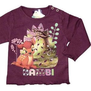 Disney - Meisjes Kleding - Bambi - Longsleeve - Paars - T-shirt met lange mouwen - Maat 86