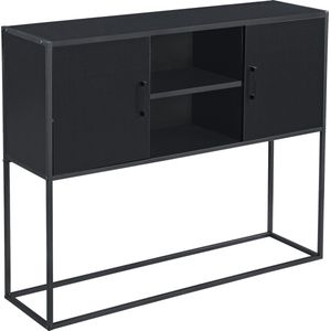 Ladekast Mauricette - Spaanplaat en Metaal - 90x108,5x30 cm - Zwart - Modern Design