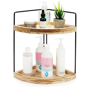 2 verdiepingen badkamer hoekrek staand - hoekrek keuken werkblad, wastafel / commode & hoekrek badkamer - geschikt als cosmetica, make-up & kruidenrek hoekrek