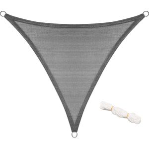 Kamyra® Schaduwdoek Driehoek - Zonnedoek - Zonnescherm Pergola - UV Beschermende HDPE Canvas - Donkergrijs 3.6x3.6x3.6m