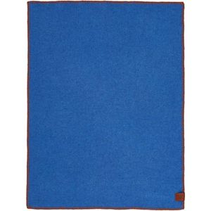 Klippan wiegdeken Cozy baby blue/orange, 50% recycled & 50% eco lambswool