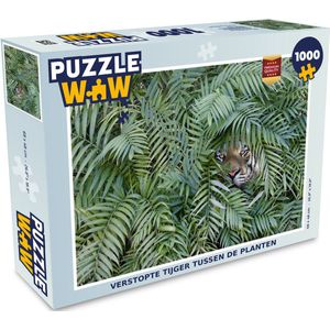 Puzzel Verstopte tijger tussen de planten - Legpuzzel - Puzzel 1000 stukjes volwassenen