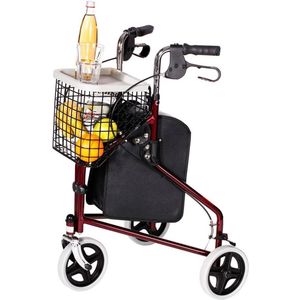 Rollator TriWalker voor Binnen en Buiten - Eenvoudig Vouwmechanisme, Maximaal 130 kg Belastbaarheid
