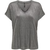 ONLY - ONLMIRINDA V-Neck Top - Dames Top - Donkergrijs Melange