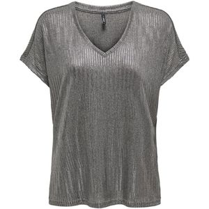 ONLY - ONLMIRINDA V-Neck Top - Dames Top - Donkergrijs Melange
