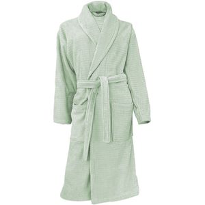 LINNICK Wafel Badjas - Badjas Velours Katoen - maat XL - Soft Green - Badjas Dames - Badjas Heren