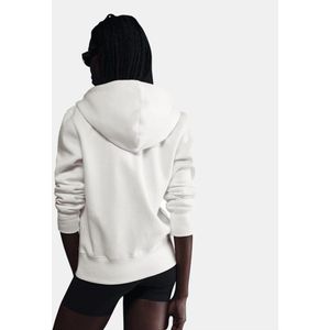 Nike - Sportswear Phoenix - Dameshoodie - Sail/Zwart - Met Doorlopende Ritssluiting