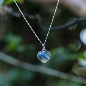 Labradoriet Ketting - 45 cm - Echte edelsteen - 925 Sterling Zilver - Nikkelvrij