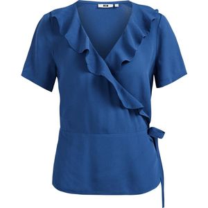 WE Fashion - Overslagtop - Viscose - Regular Fit - Dames - Met Ruches