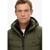 Superdry - Hooded Storm Knit Hybrid Jkt - Khaki Groen - Jas