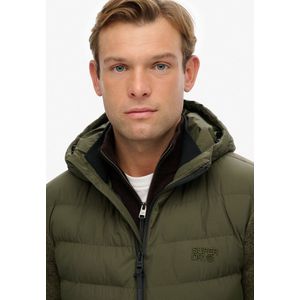Superdry - Hooded Storm Knit Hybrid Jkt - Khaki Groen - Jas
