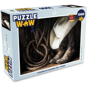 Puzzel Cowboylaarzen en -hoed - Legpuzzel - Puzzel 1000 stukjes volwassenen