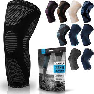 Compression Knee Brace Support for Meniscus Tear Arthritis Pain Relief - ACL Running Weightlifting Basketball Volleyball Sports Black L