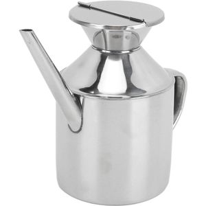 Stainless Steel Oil Bottle for Vinegar - Easy Clean Oilpot for Home and Camping (With Handle)