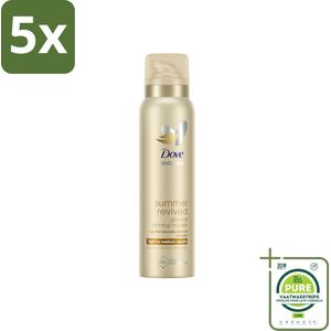 5 x Dove Body Love Zelfbruinende Mousse - Summer Revived - Light-Medium - 150 ml - Grootverpakking - Zelfbruiner - Body Mousse - Zomerse Gloed - Gehydrateerde Huid - Gevoelige Huid