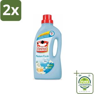 Omino Bianco - Natuurlijk Fris - Wasmiddel - Gekleurde Was - 37 Wasbeurten - Voordeelverpakking - 2 stuks - Wasmiddel - Vloeibaar wasmiddel